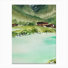 Gran Paradiso National Park Italy Water Colour Poster Canvas Print