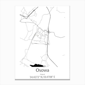 Osowa,Poland Minimalist Map Canvas Print