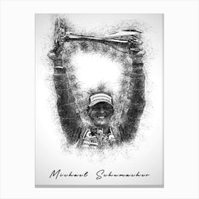 Michael Schumacher Driver Sketch 1 Canvas Print