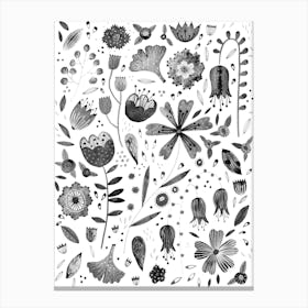 Inky Flowers Canvas Print