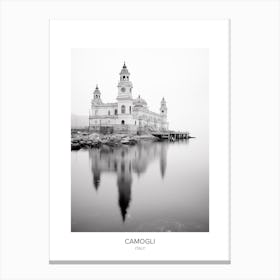 Poster Of Camogli, Italy, Black And White Photo 4 Canvas Print