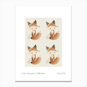 Cute Animals Collection Fox Cub 3 Canvas Print