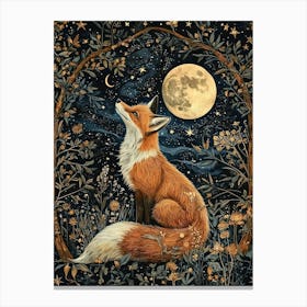 William Morris Night Fox Moon Print Morris Museum Poster Morris Exhibition Poster Painting Fox Full Canvas Print