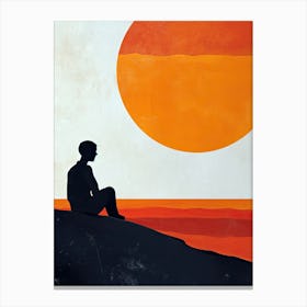 Sunset, Minimalism 4 Canvas Print