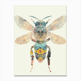 Colourful Insect Illustration Bee 15 Canvas Print