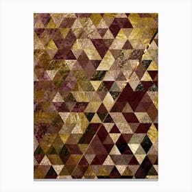 Abstract Geometric Triangle Pattern with Gold Foil n.0005 Canvas Print