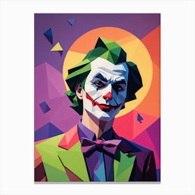 Joker Portrait Low Poly Geometric (3) Canvas Print