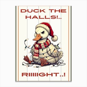 Funny Christmas Duck Canvas Print