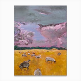 Big Clouds Little Sheep Canvas Print