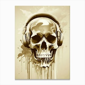 Skull With Headphones 89 Canvas Print