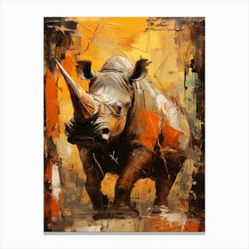 Rhinoceros Abstract Expressionism 4 Canvas Print
