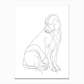 Dog Drawing Minimalist Line Art Monoline Illustration Canvas Print