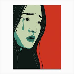 Sad Girl Crying Canvas Print