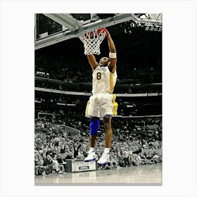 Kobe Bryant Of The Los Angeles Lakers Elevates For A Dunk Against The Toronto Raptors Canvas Print