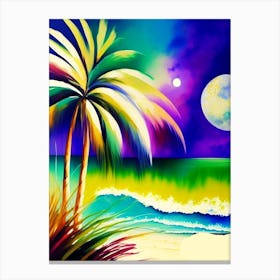 Beach At Night Canvas Print