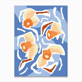 Blue Dancing Daffodils Canvas Print
