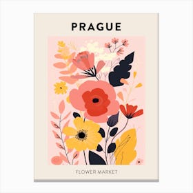 Flower Market Poster Prague Czech Republic 2 Canvas Print
