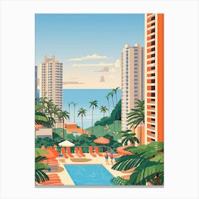 Acapulco, Mexico, Graphic Illustration 4 Canvas Print