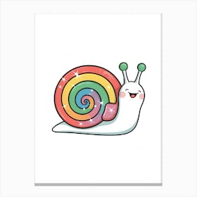 Rainbow Snail Canvas Print