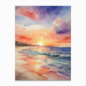 Sunset On The Beach Canvas Print