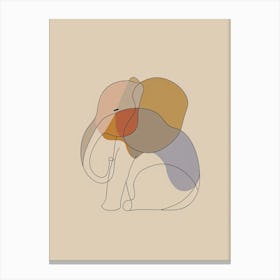 Elephant - Boho, Line Art 24 Canvas Print