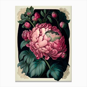 Monsieur Jules Elie Peonies Border Vintage Botanical Canvas Print