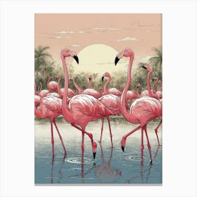 Pink Flamingos 2 Canvas Print