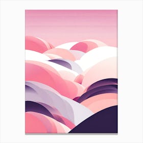 Pink Mountains, minimalistic vector art Canvas Print