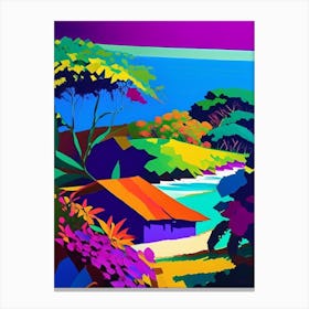 Sumba Island Indonesia Colourful Painting Tropical Destination Canvas Print