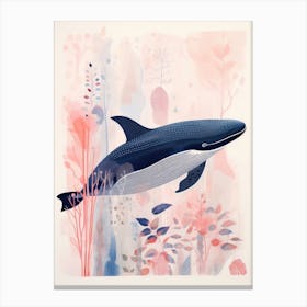 Playful Illustration Of Whale For Kids Room 3 Canvas Print