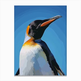 Emperor Penguin Dunedin Taiaroa Head Minimalist Illustration 2 Canvas Print