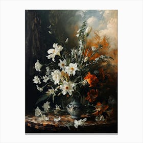 Baroque Floral Still Life Lisianthus 3 Canvas Print