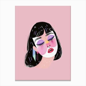 Illustration Of A Woman'S Face 4 Canvas Print