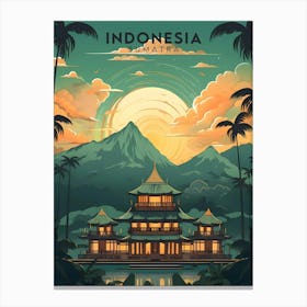 Indonesia Sumatra Retro Travel Canvas Print