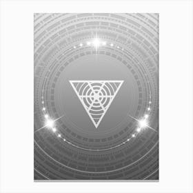 Geometric Glyph in White and Silver with Sparkle Array n.0243 Canvas Print