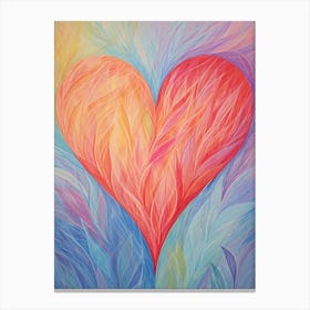 Cold Tones Swirl Line Heart 1 Canvas Print