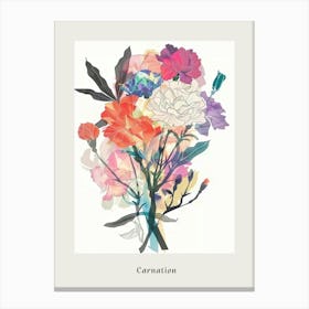 Carnation 1 Collage Flower Bouquet Poster Canvas Print