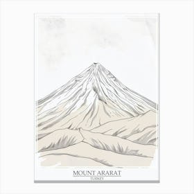 Mount Ararat Turkey Color Line Drawing 5 Poster Canvas Print