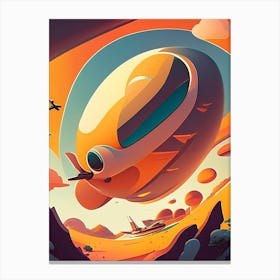 Flyby Comic Space Space Canvas Print