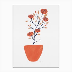 Potted Camellias Canvas Print