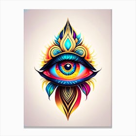 Enlightenment, Symbol, Third Eye Tattoo 1 Canvas Print