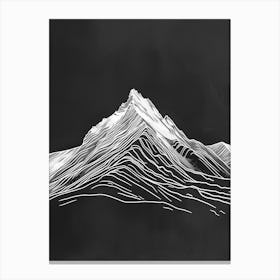 Stob Binnein Mountain Line Drawing 6 Canvas Print