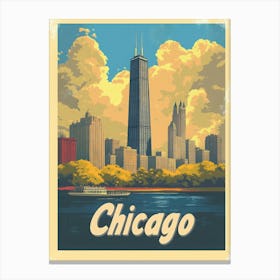 Aihrgdesign A Vintage Travel Poster Of Chicago Featuring The 6 Canvas Print