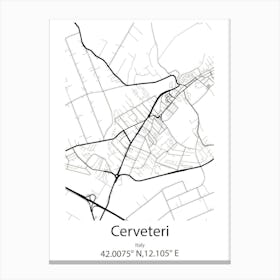 Cerveteri,Italy Minimalist Map Lienzo