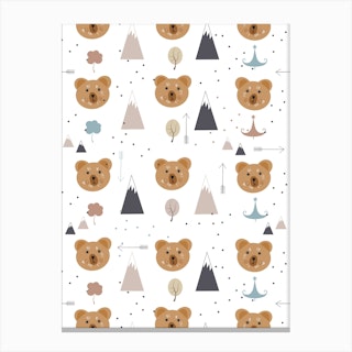 Paw Print Bear Canvas Print