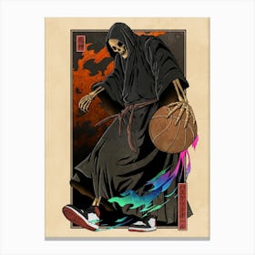 Slamming Souls Basketball Skeleton Canvas Print