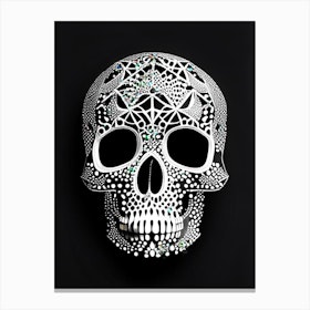 Skull With Geometric Designs 1 Doodle Canvas Print