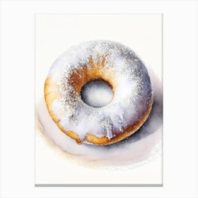 Powdered Sugar Donut Cute Neon 4 Canvas Print