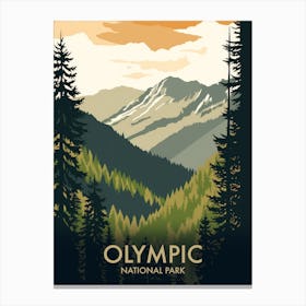 Olympic National Park Vintage Travel Poster 10 Canvas Print