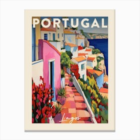 Lagos Portugal 2 Fauvist Painting  Travel Poster Canvas Print
